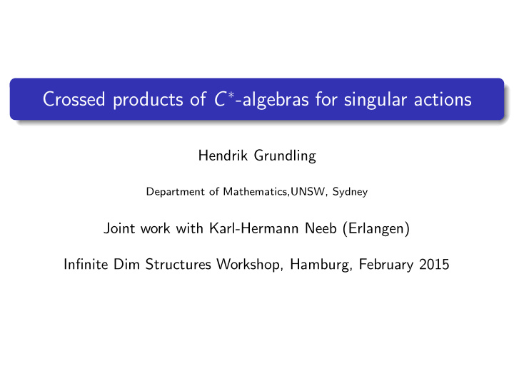 crossed products of c algebras for singular actions