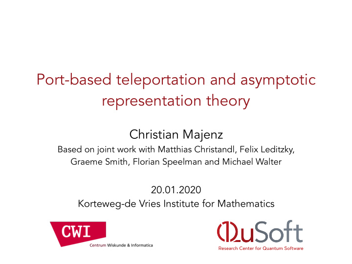 port based teleportation and asymptotic representation