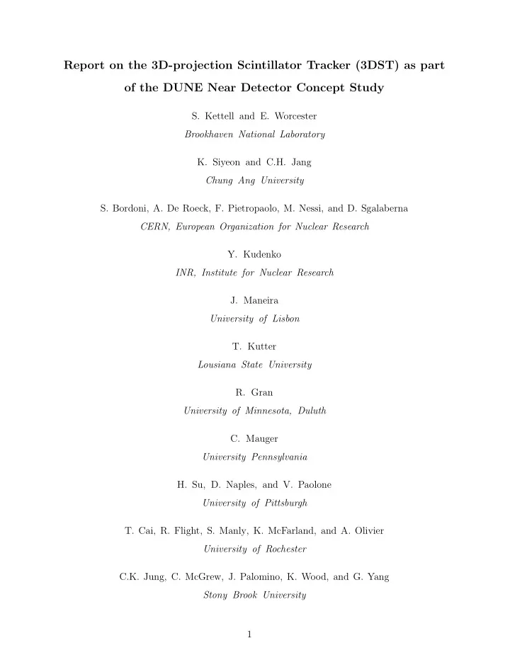 report on the 3d projection scintillator tracker 3dst as