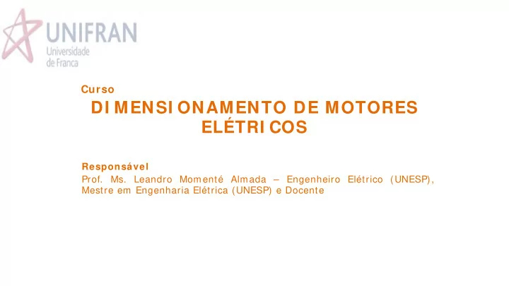 di mensi onamento de motores el tri cos