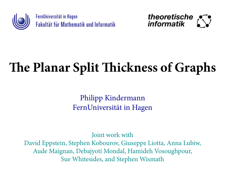 te planar split tickness of graphs