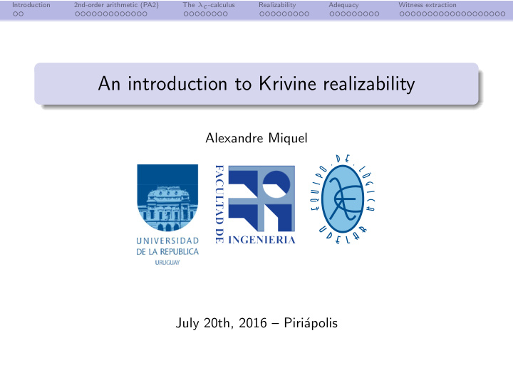 an introduction to krivine realizability