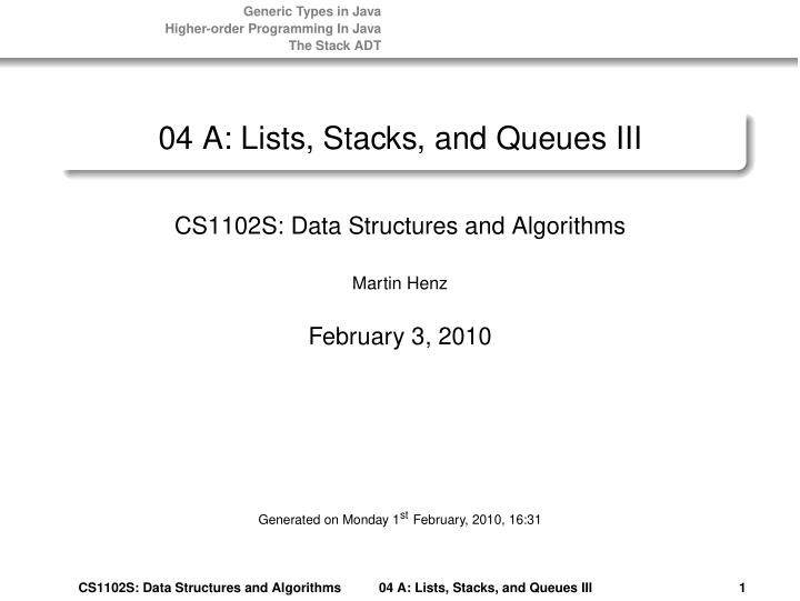 04 a lists stacks and queues iii