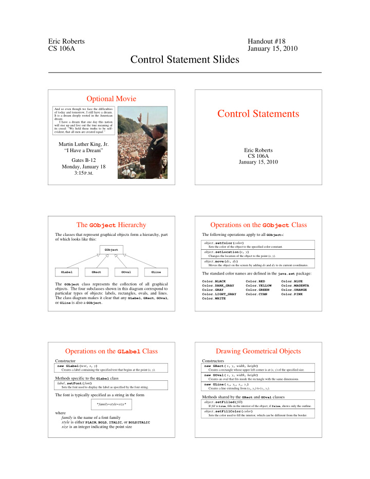 control statement slides