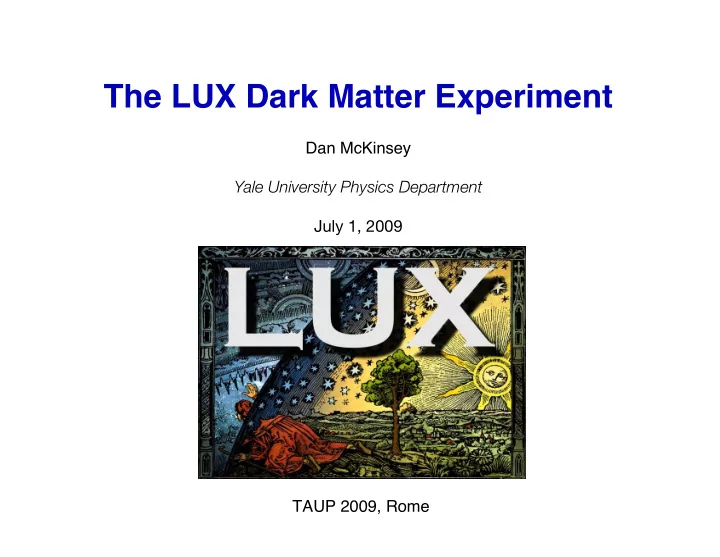 the lux dark matter experiment