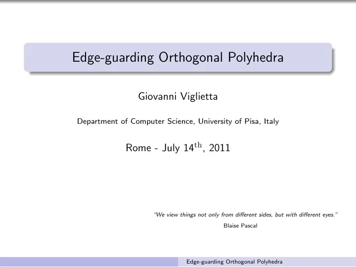 edge guarding orthogonal polyhedra
