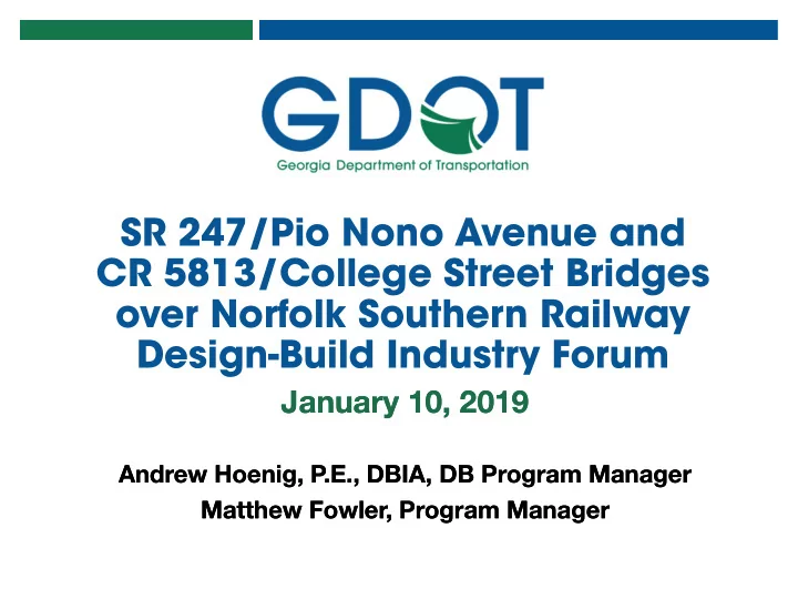 sr 247 pio nono avenue and cr 5813 college street bridges