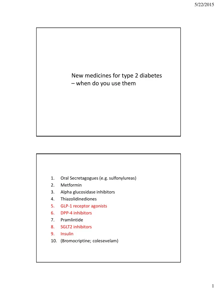 new medicines for type 2 diabetes