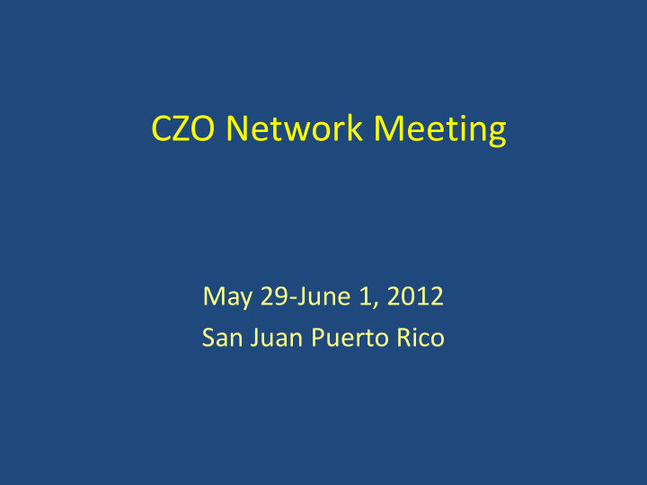 czo network meeting