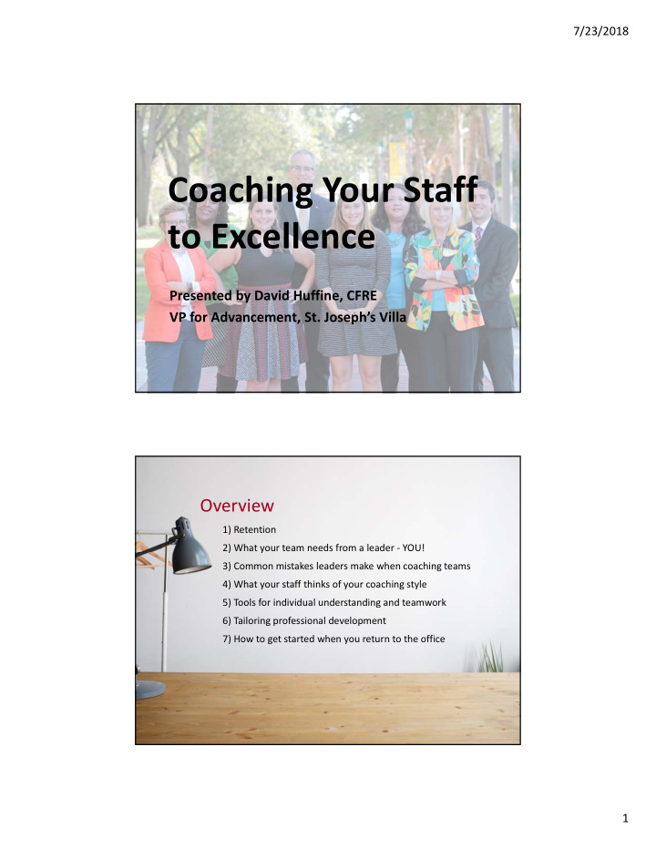 coaching your staff to excellence