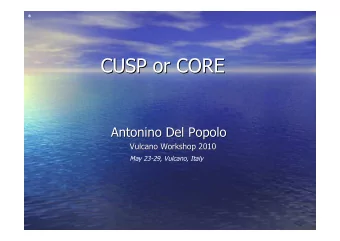 CUSP or CORE  CUSP or CORE  Antonino Del Popolo  Antonino Del Popolo  Vulcano Workshop 2010