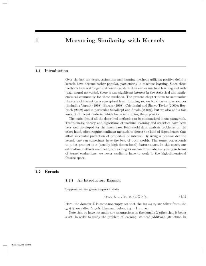 1 measuring similarity with kernels