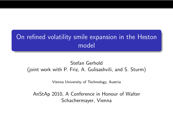 on refined volatility smile expansion in the heston model