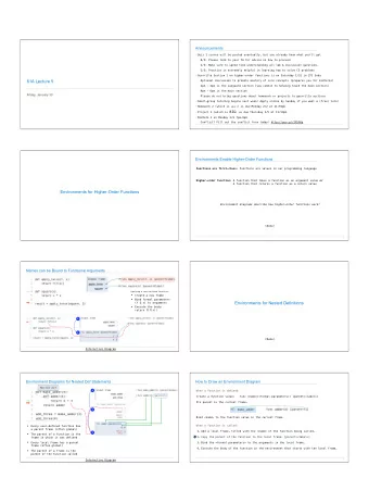 61A Lecture 5  Optional discussion to promote mastery of core concepts (prepares you for
