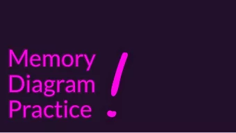 Memory  Diagram  Practice  Environment Dia  iagrams Function Definitions: Enter name in current