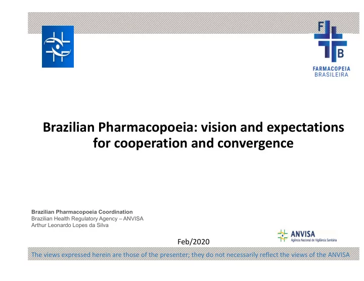 brazilian pharmacopoeia vision and expectations for