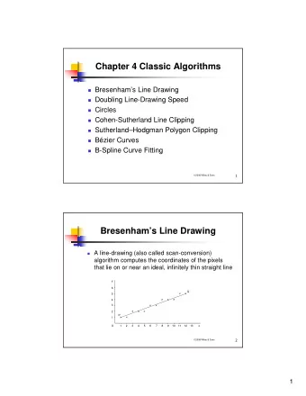 Chapter 4 Classic Algorithms  Bresenhams Line Drawing  Doubling Line-Drawing Speed