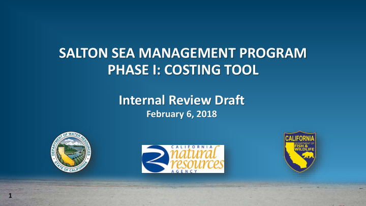 salton sea management program phase i costing tool