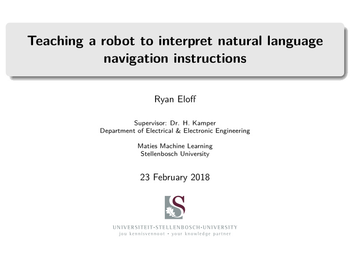 teaching a robot to interpret natural language navigation