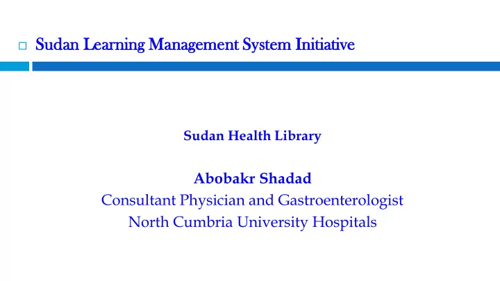 sud udan an lear arning ng ma management agement system