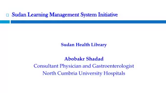Sud  udan  an Lear  arning  ng Ma  Management  agement System  em Initiati  ative  ve  Sudan