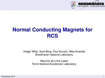 Normal Conducting Magnets for  RCS  Holger Witte, Scott Berg, Paul Kovach, Mike Anerella