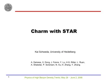 Charm with STAR  Kai Schweda, University of Heidelberg  A. Dainese, X. Dong, J. Faivre, Y. Lu, H.G.