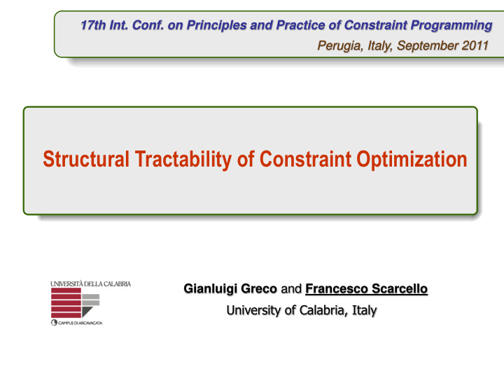 structural tractability of constraint optimization