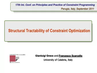 Structural Tractability of Constraint Optimization Gianluigi Greco and Francesco Scarcello