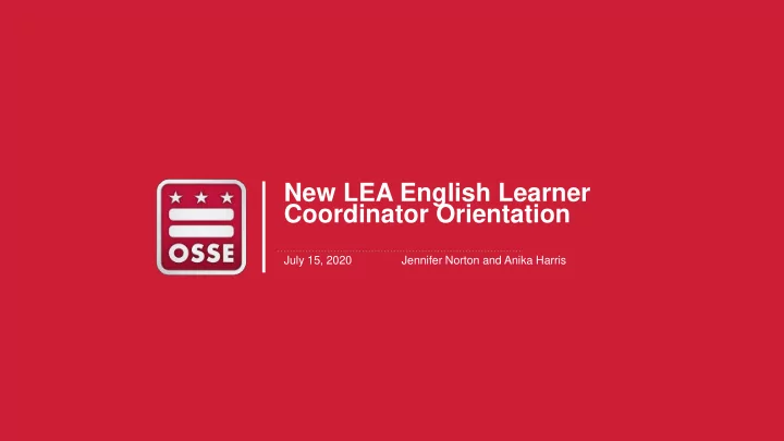 coordinator orientation
