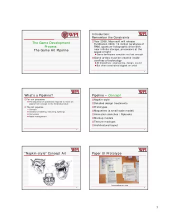 1  Digital UI Prototype Pipeline - Creation  Commercial /  third party tools:  2D tools: