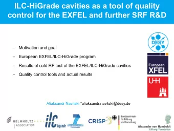 control for the EXFEL and further SRF R&amp;D  -  Motivation and goal  -  European