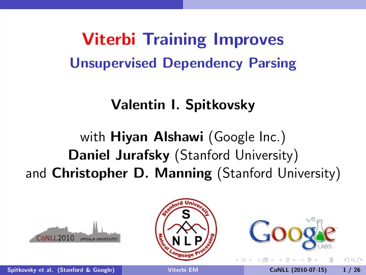 viterbi training improves