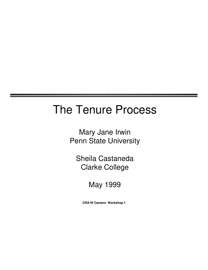 the tenure process