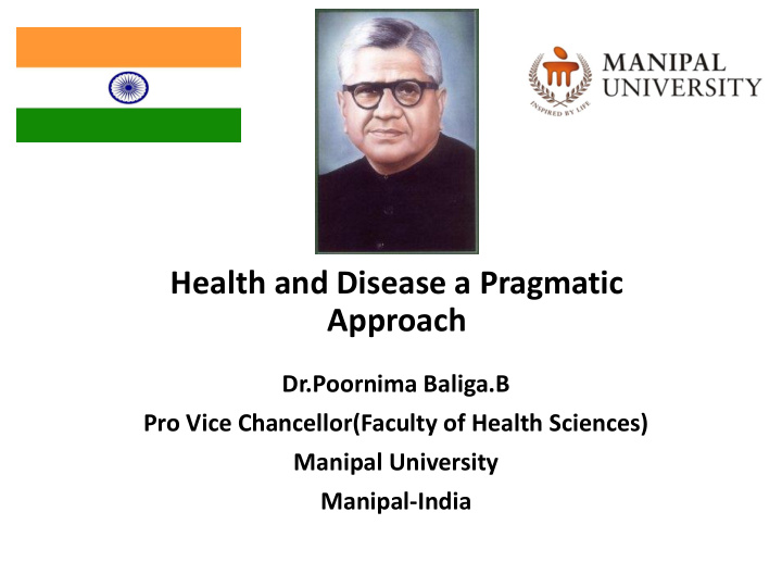 health and disease a pragmatic approach
