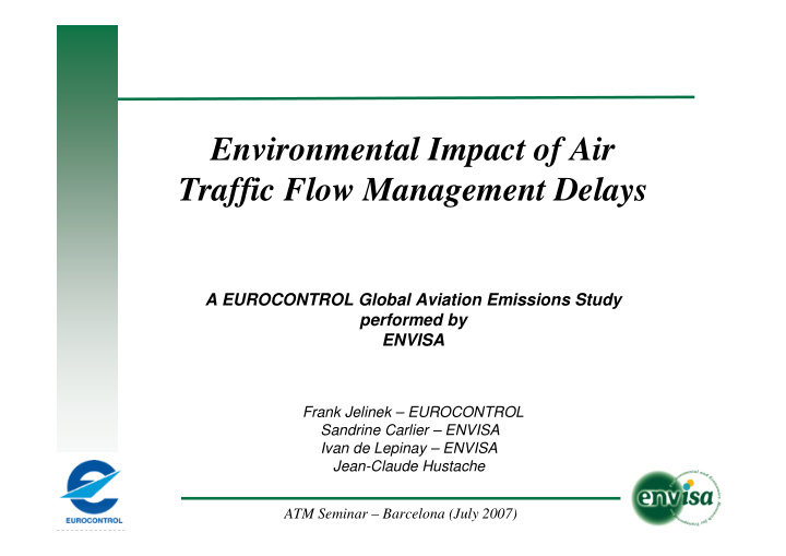 environmental impact of air traffic flow management delays