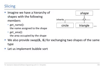 Slicing  Imagine we have a hierarchy of  shape  shapes with the following  inherits  members