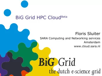 About BiG Grid  The BiG Grid project is a collaboration between  NCF, Nikhef and NBIC, and enables