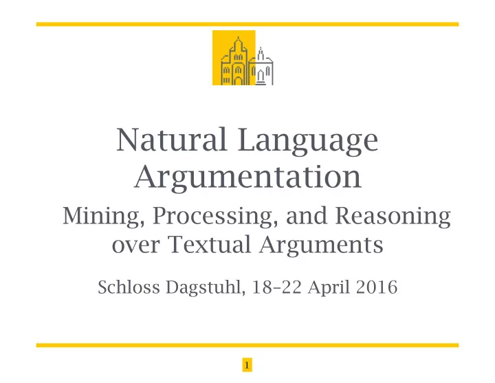 natural language argumentation