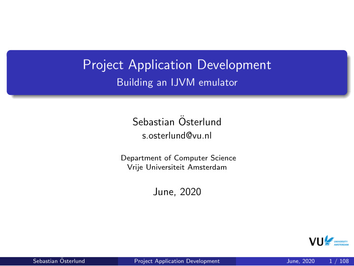 project application development