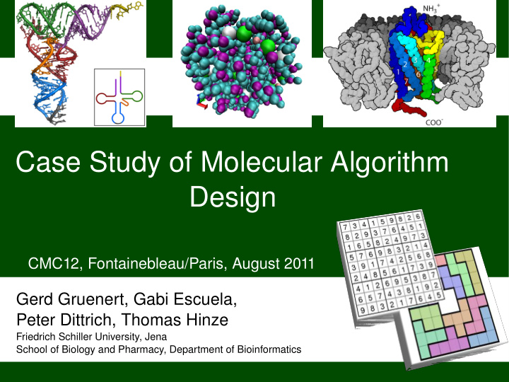 case study of molecular algorithm design