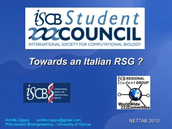 Towards an Italian RSG ?  Towards an Italian RSG ?  Achille Zappa       achille.zappa@gmail.com