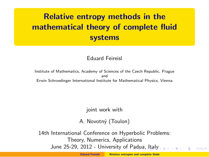relative entropy methods in the mathematical theory of
