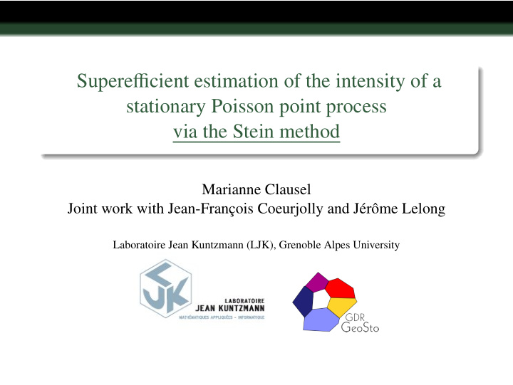 supere ffi cient estimation of the intensity of a