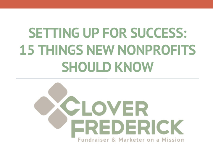 setting up for success 15 things new nonprofits should