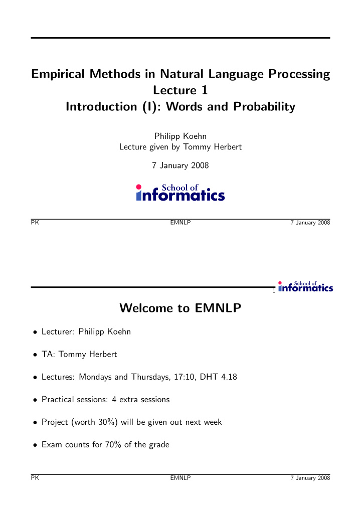 empirical methods in natural language processing lecture