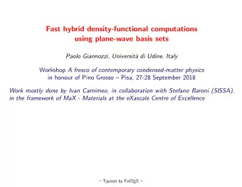 Fast hybrid density-functional computations  using plane-wave basis sets  Paolo Giannozzi,