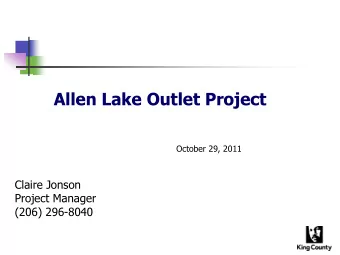 October 29, 2011  Claire Jonson  Project Manager  (206) 296-8040  2011 Project Accomplishments