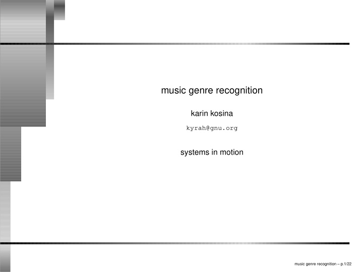 music genre recognition