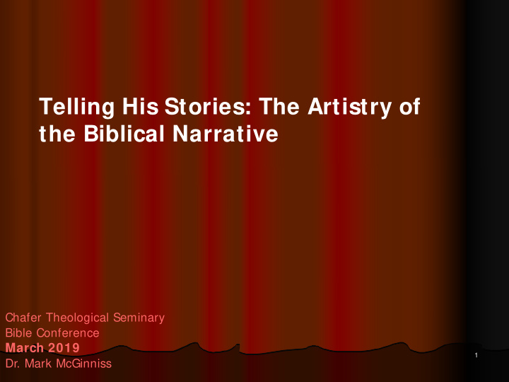 telling his stories the artistry of the biblical narrative